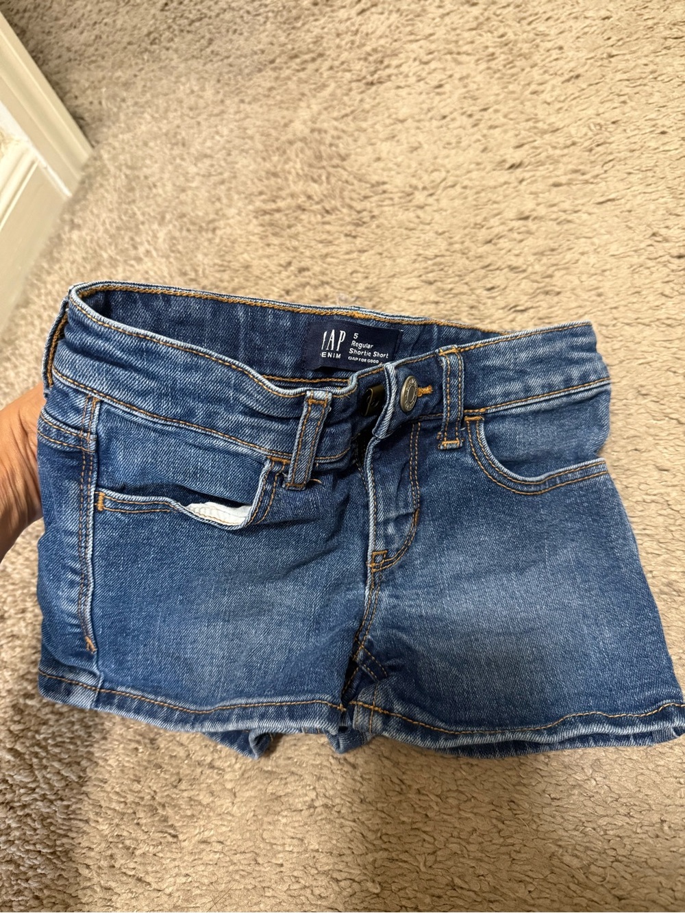 GAP Blue Denim Shortie Shorts